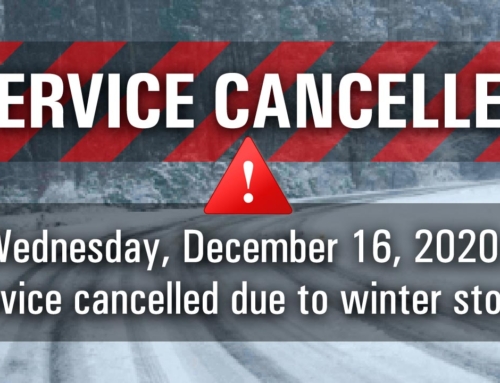 Winter storm – service cancelled for Wed., Dec. 16, 2020