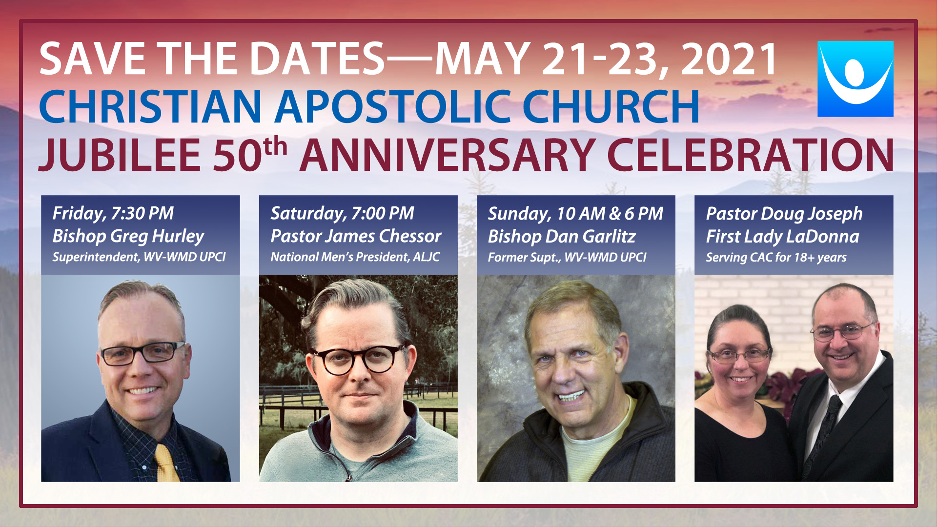 May 21-23, 2021 – Christian Apostolic Church’s Jubilee 50th Anniversary Celebration!